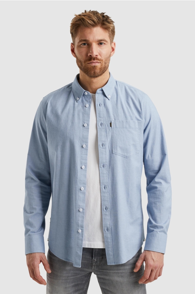 PME legend blauwe heren overhemd | Model vooraanzicht