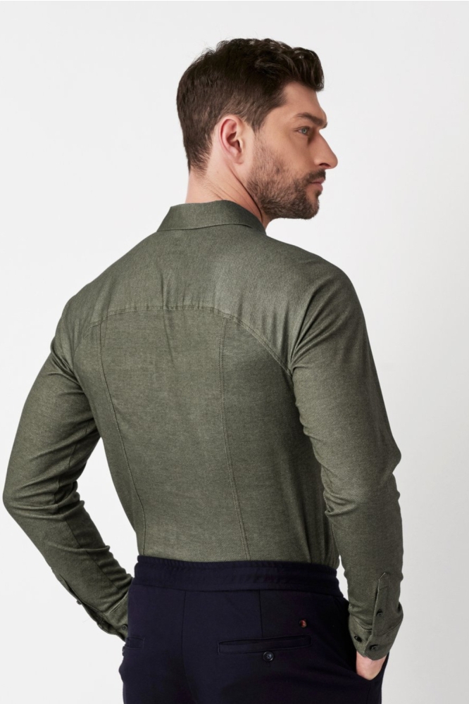 Desoto groene heren overhemd | Model achteraanzicht