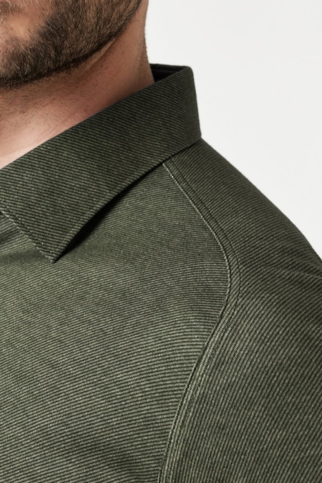 Desoto groene heren overhemd | Close up