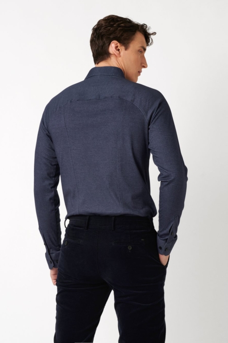 Desoto blauwe heren overhemd | Model achteraanzicht