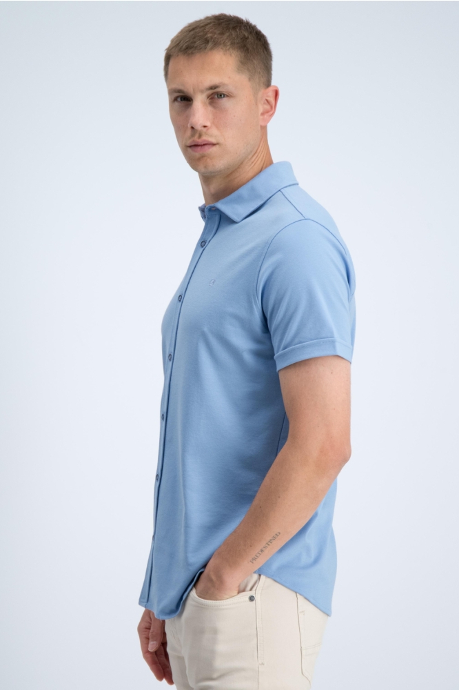 Gabbiano blauwe heren overhemd | Model zijaanzicht
