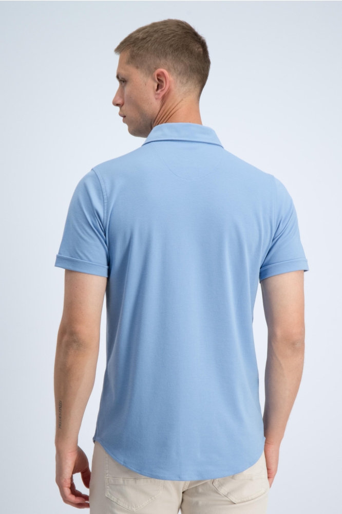 Gabbiano blauwe heren overhemd | Model achteraanzicht