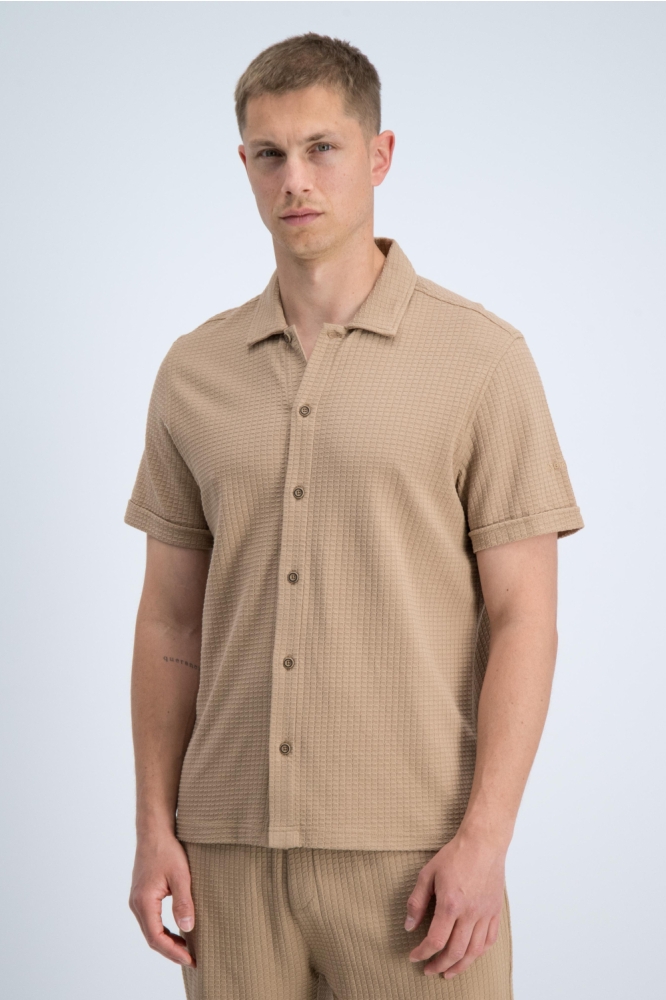 Gabbiano camel heren overhemd | Model vooraanzicht
