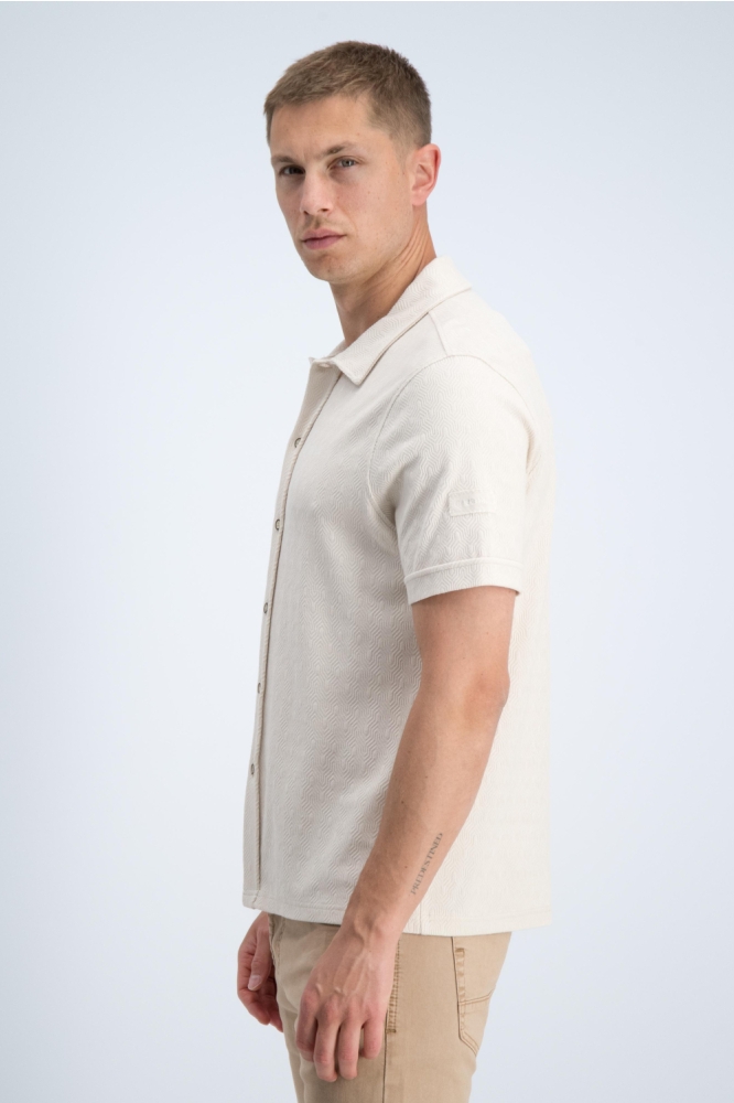 Gabbiano zand heren overhemd | Model zijaanzicht