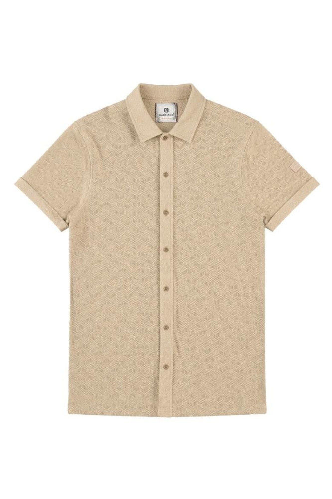 Gabbiano camel heren overhemd | Vooraanzicht