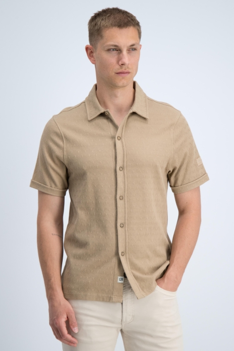 Gabbiano camel heren overhemd | Model vooraanzicht