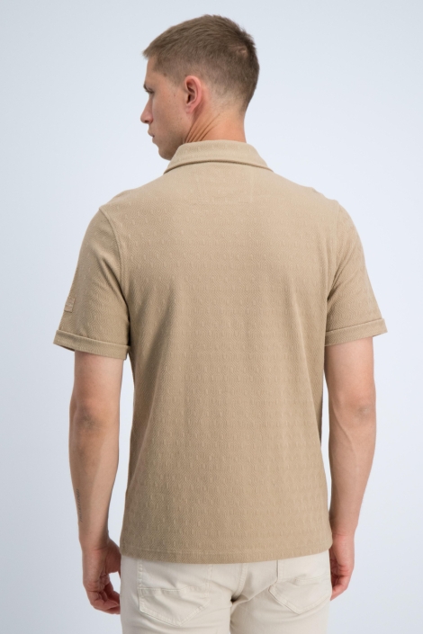 Gabbiano camel heren overhemd | Model achteraanzicht