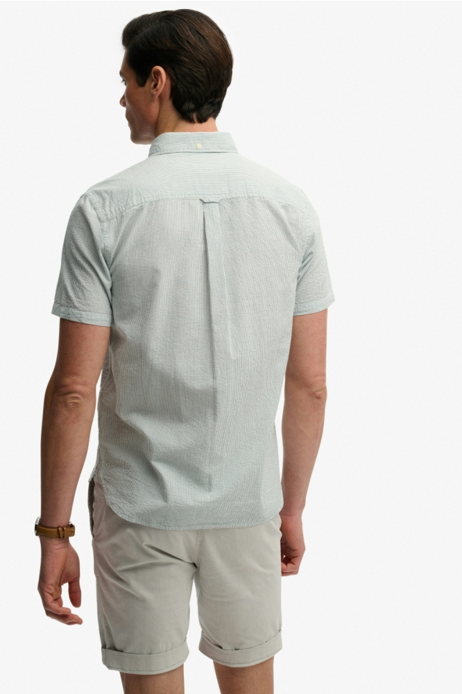 Superdry beige heren overhemd | Model achteraanzicht