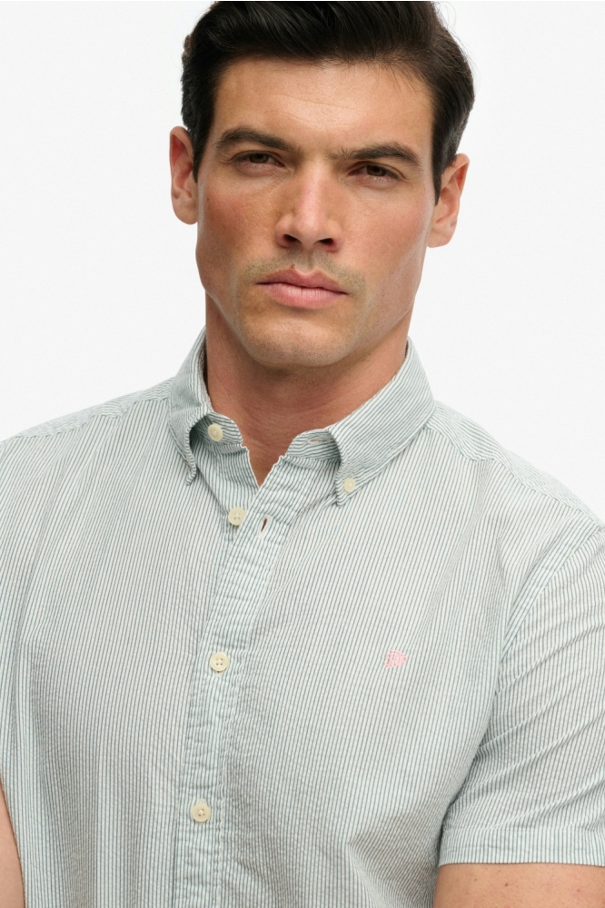 Superdry beige heren overhemd | Close up