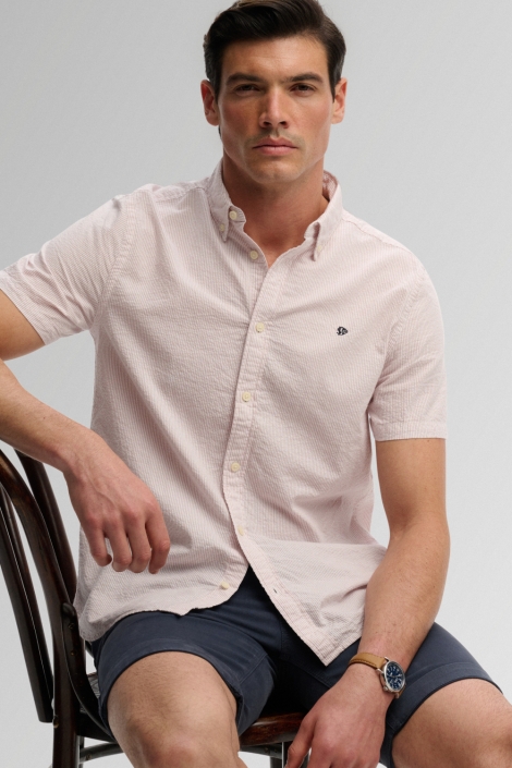 Superdry roze heren overhemd | Model vooraanzicht