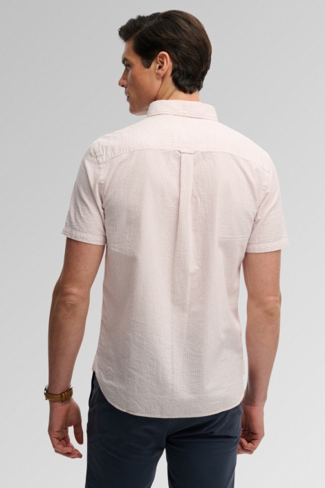 Superdry roze heren overhemd | Model achteraanzicht