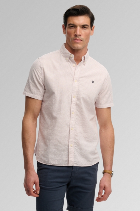 Superdry roze heren overhemd | Model vooraanzicht