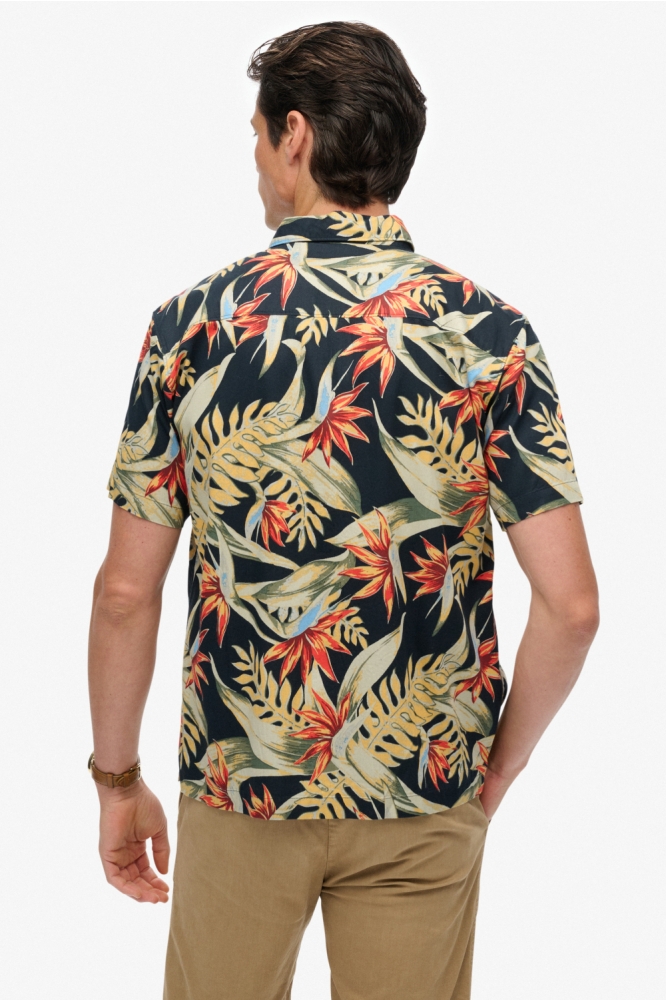Superdry blauwe heren overhemd | Model achteraanzicht