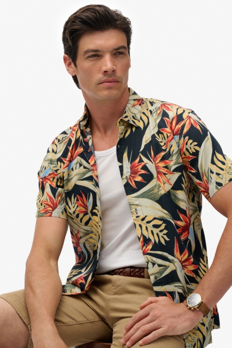 Superdry blauwe heren overhemd | Model vooraanzicht