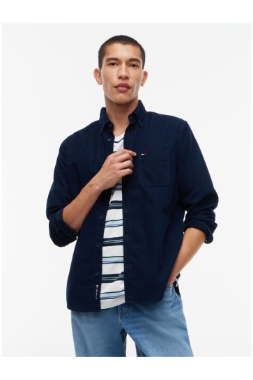 Tommy Jeans Overhemd TJM REG BABY CORDUROY SHIRT EXT DM0DM23517 C1G DARK BLUE