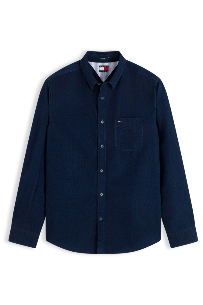 Tommy Jeans blauwe heren overhemd | Vooraanzicht