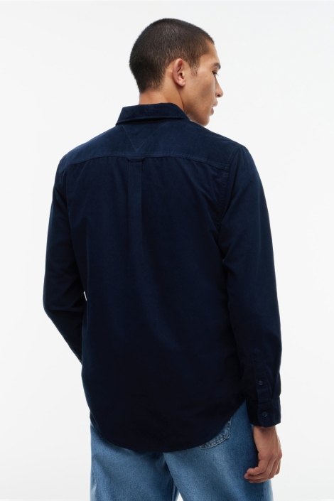 Tommy Jeans blauwe heren overhemd | Model achteraanzicht