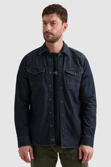 PME legend Overhemd DENIM SHIRT MET KNOOPSLUITING EN BADGE PSD2608239 BCS