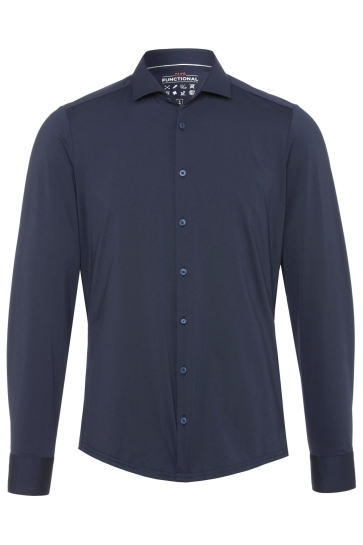 Pure H. Tico Overhemd FUNCTIONAL SHIRT LS 4030 21750 124 PLAIN DARK BLUE