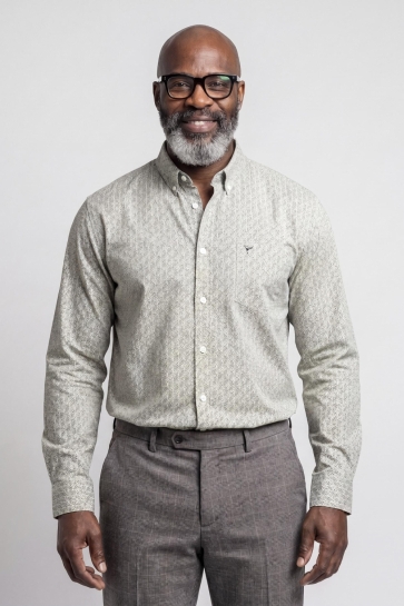 Campbell Overhemd CASUAL SHIRT LONGSLEEVE RANGER 08 107641 4791 Mosstone green