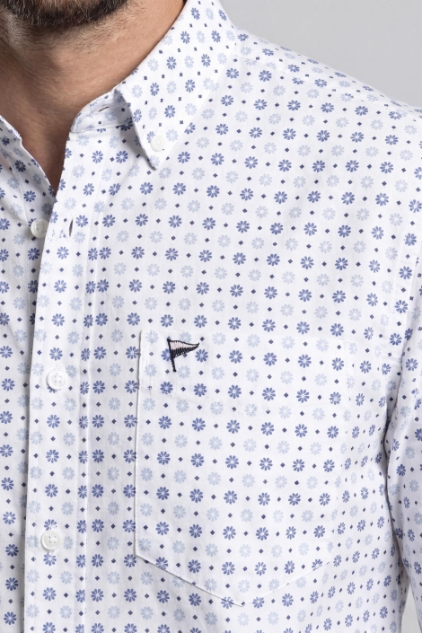Campbell witte heren overhemd | Kleurstaal