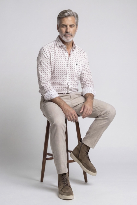 Campbell witte heren overhemd | Model