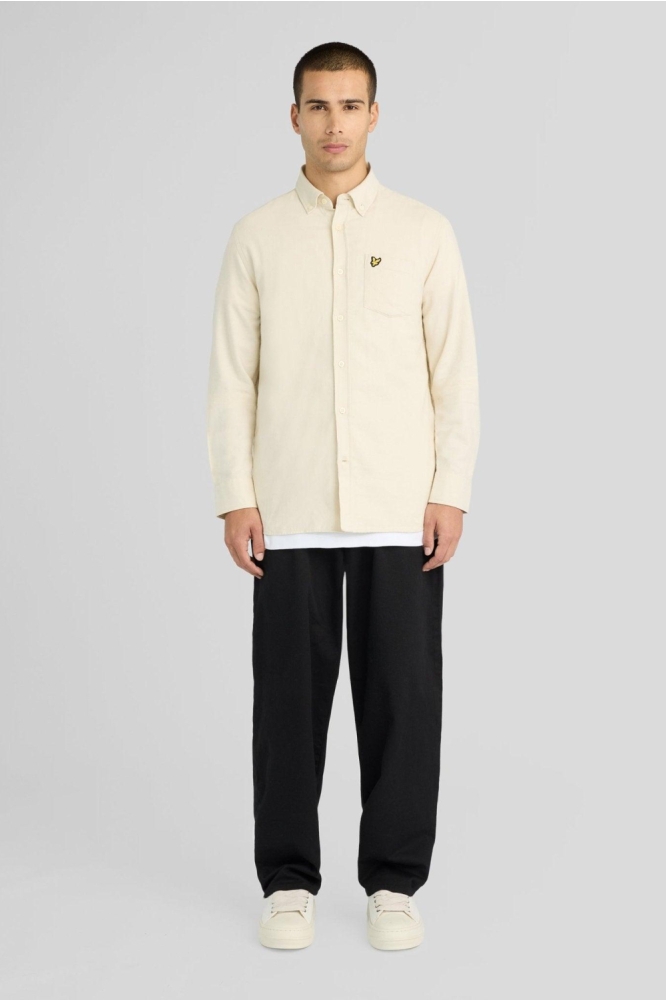 Lyle & Scott beige heren overhemd | Model