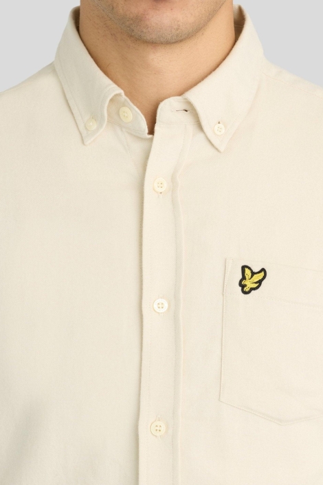 Lyle & Scott beige heren overhemd | Close up