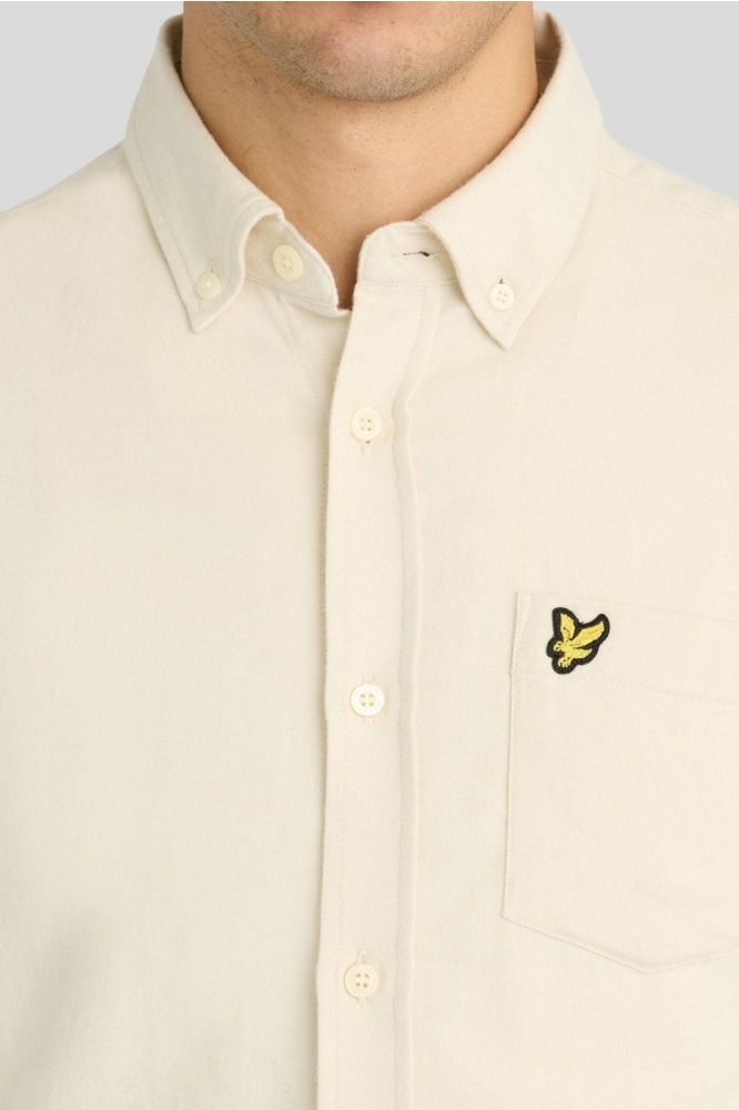 Lyle & Scott beige heren overhemd | Close up
