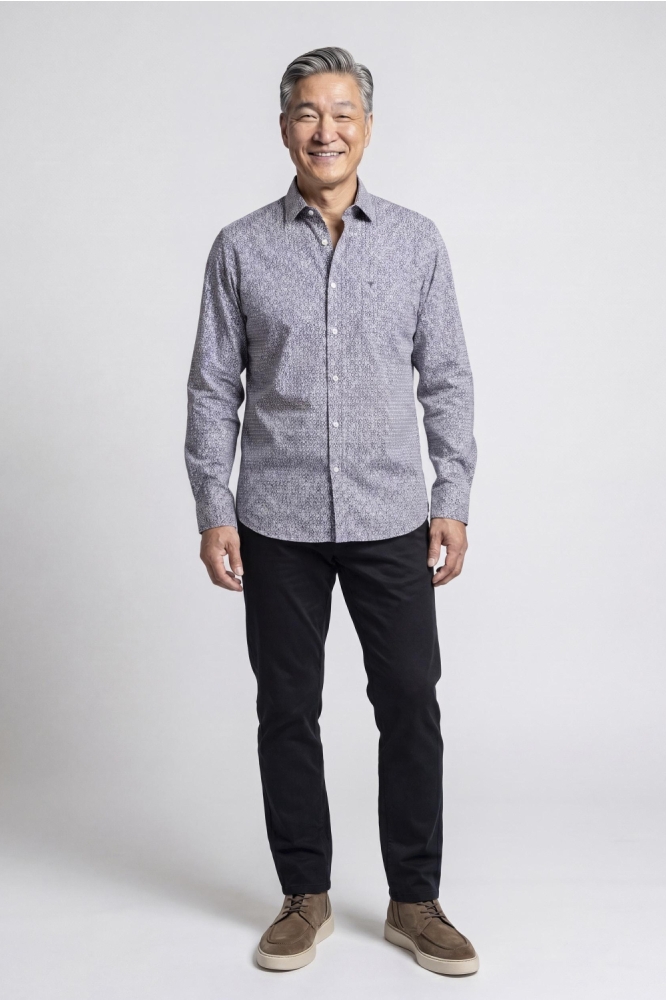 Campbell blauwe heren overhemd | Model