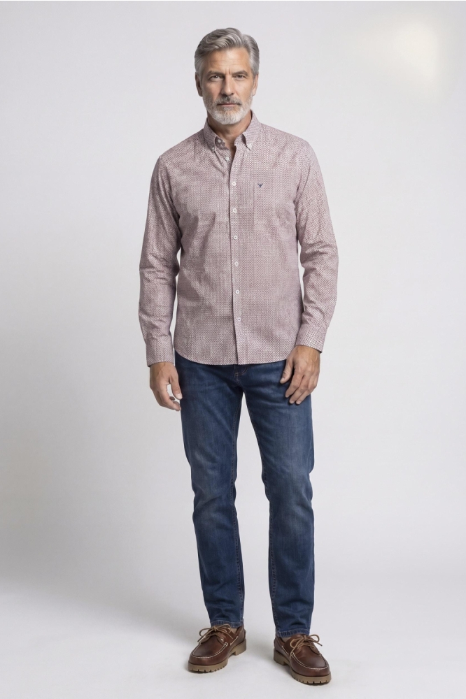 Campbell bruine heren overhemd | Model