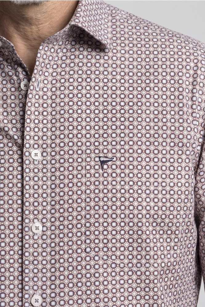 Campbell bruine heren overhemd | Kleurstaal