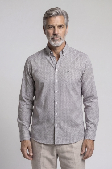 Campbell Overhemd CASUAL SHIRT LONGSLEEVE RANGER 08 107641 8381 Fallen Rock brown