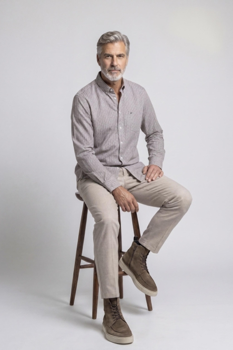 Campbell bruine heren overhemd | Model