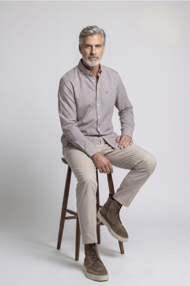 Campbell bruine heren overhemd | Model