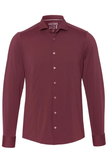Pure H. Tico Overhemd FUNCTIONAL SHIRT LONGSLEEVE E41300 21750 BORDEAUX PLAIN