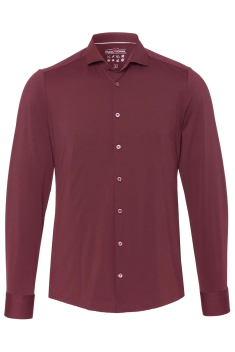 Pure H. Tico bordeaux heren overhemd | Vooraanzicht