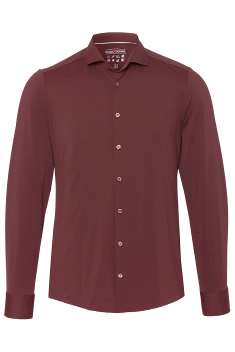 Pure H. Tico bordeaux heren overhemd | Vooraanzicht