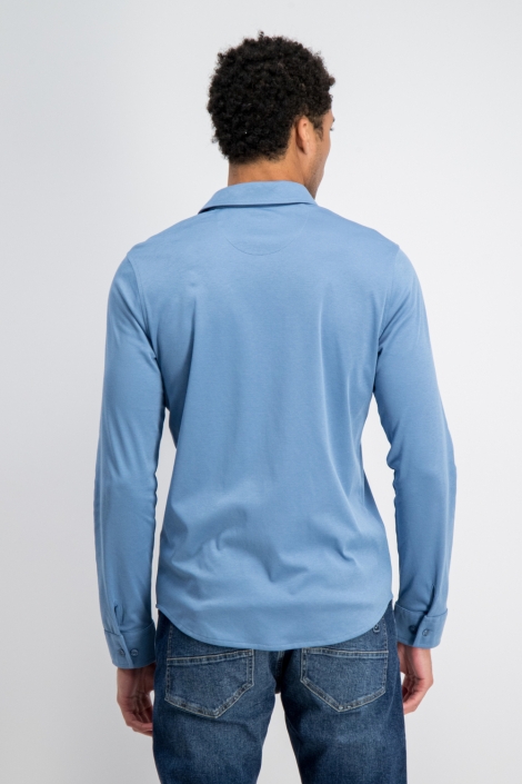 Gabbiano blauwe heren overhemd | Model achteraanzicht