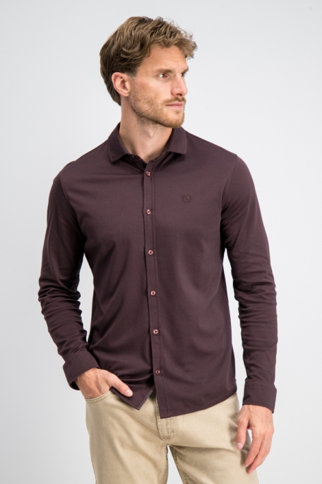 Gabbiano bordeaux heren overhemd | Model vooraanzicht