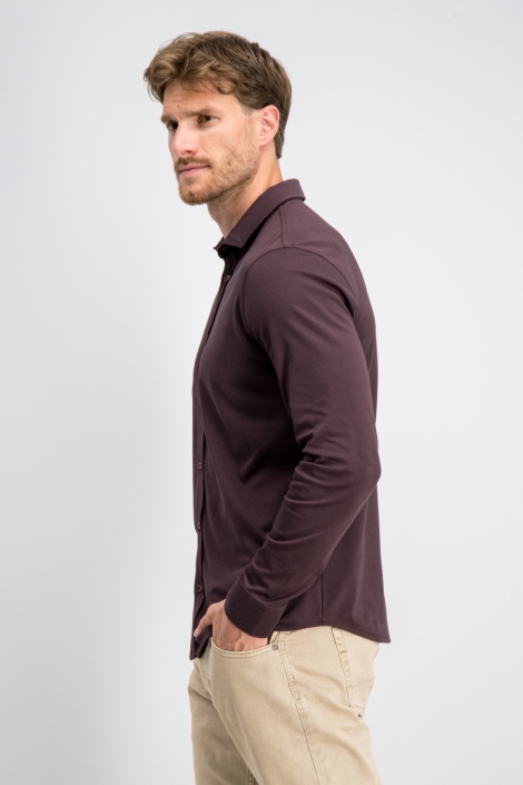 Gabbiano bordeaux heren overhemd | Model zijaanzicht