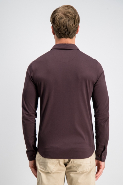 Gabbiano bordeaux heren overhemd | Model achteraanzicht