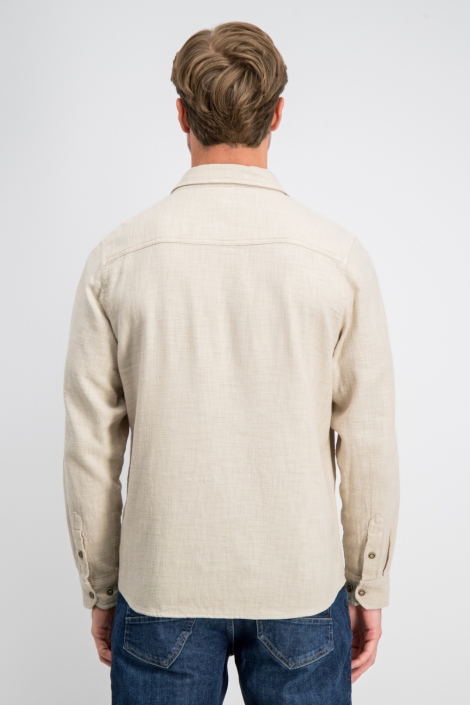 Gabbiano beige heren overhemd | Model achteraanzicht