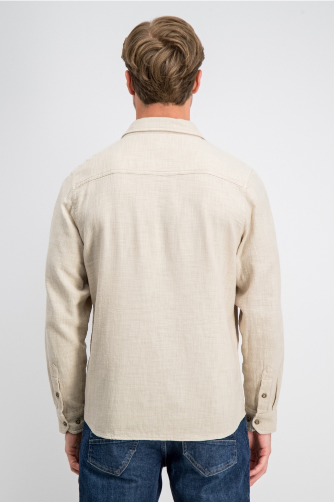 Gabbiano beige heren overhemd | Model achteraanzicht