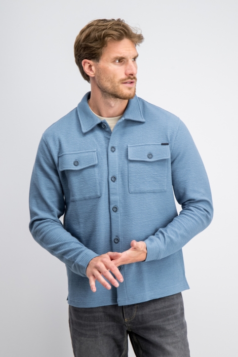 Gabbiano blauwe heren overhemd | Model vooraanzicht