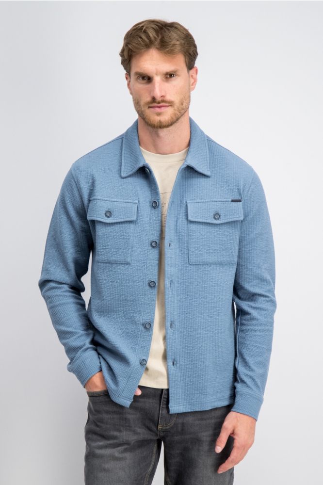 Gabbiano blauwe heren overhemd | Model vooraanzicht