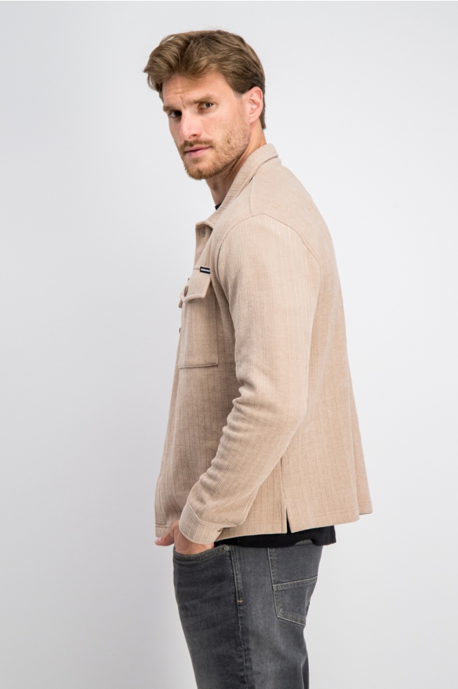 Gabbiano zand heren overhemd | Model zijaanzicht