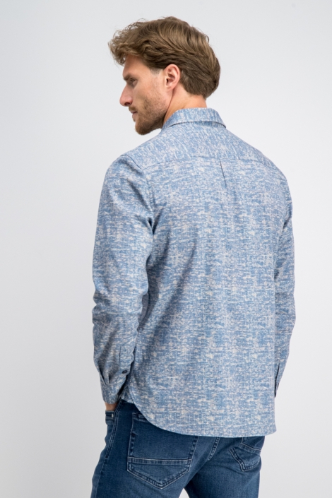 Gabbiano blauwe heren overhemd | Model achteraanzicht
