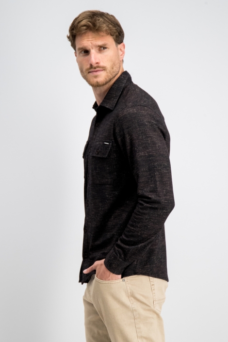 Gabbiano bordeaux heren overhemd | Model zijaanzicht