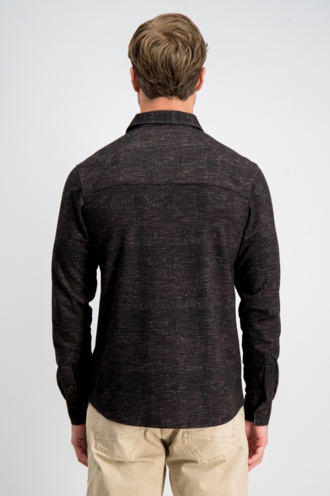 Gabbiano bordeaux heren overhemd | Model achteraanzicht